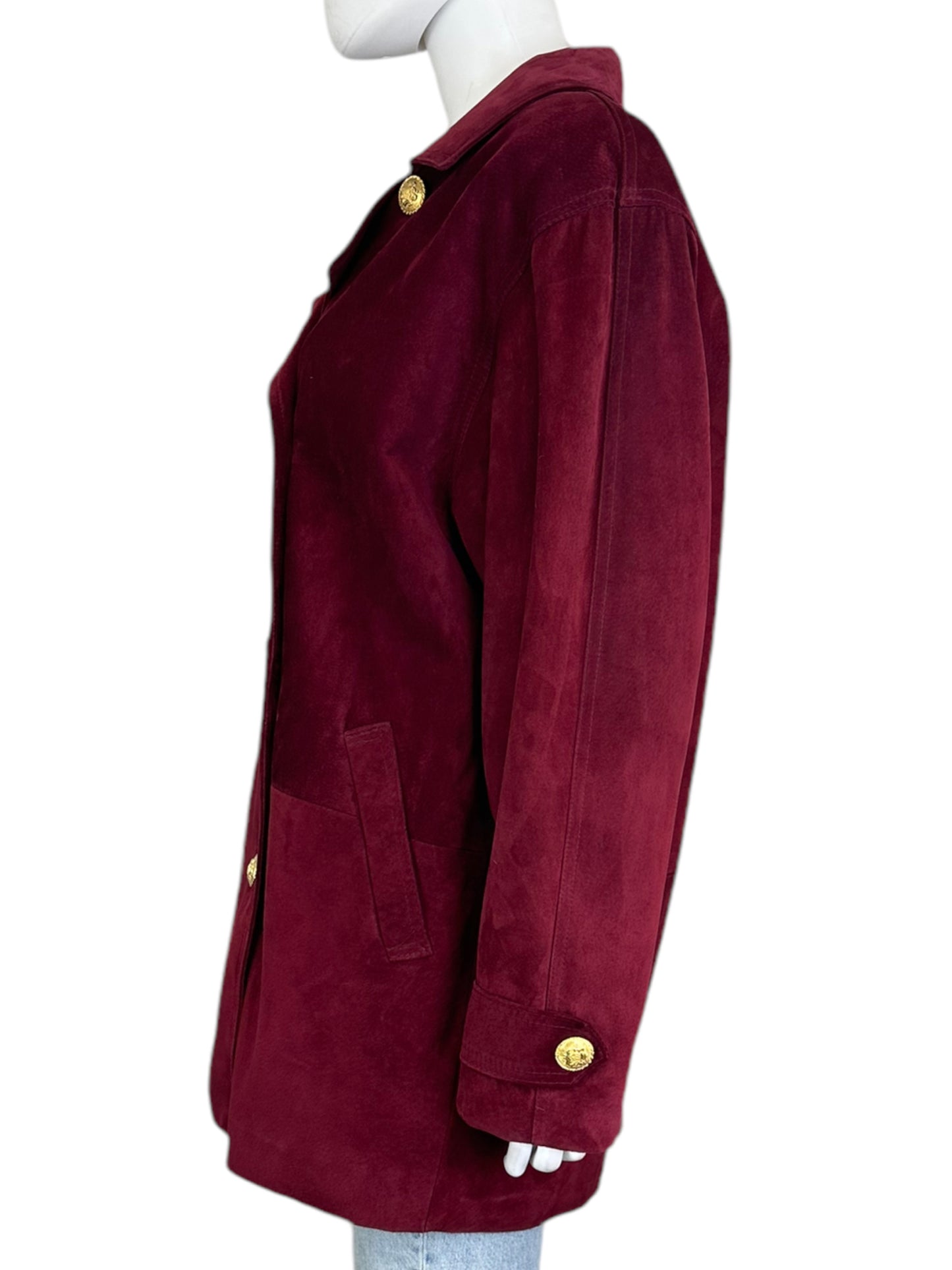 Danier NWT Burgundy Leather Suede Coat Size M