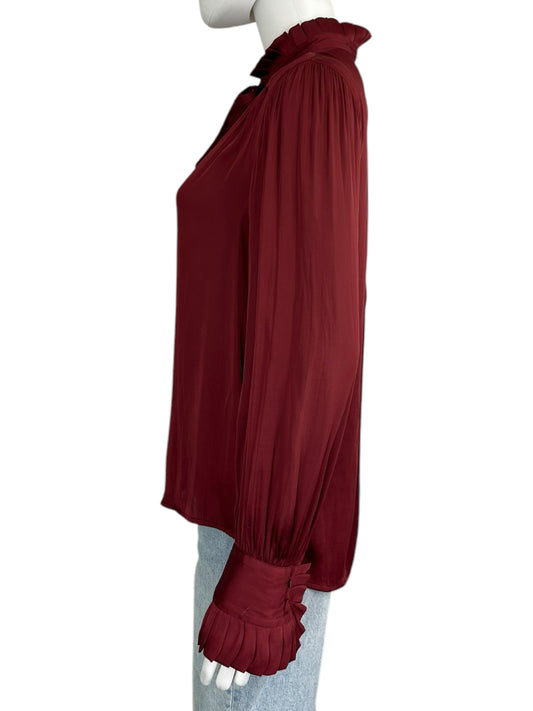 PAIGE Maroon Button-Down Size S