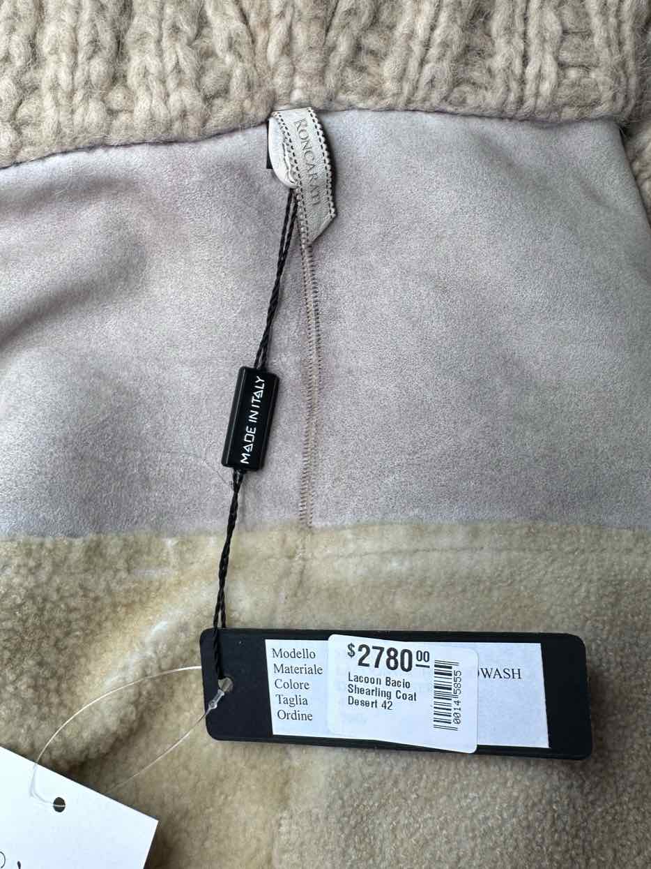 Roncarati NWT Tan Lacoon Bacio Sherling Coat Size 42