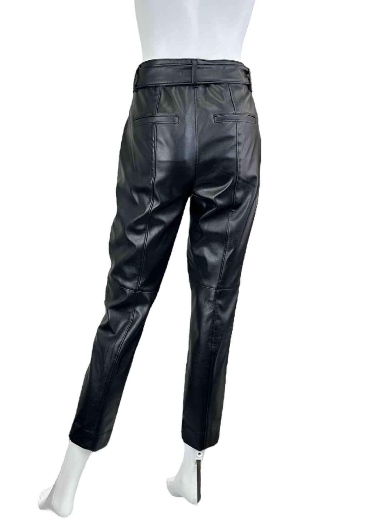 White House Black Market Black Vegan Leather Size 4 BASE Pants