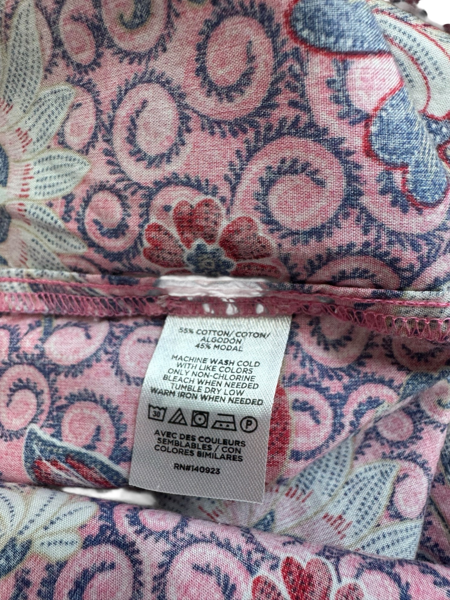 LOFT Pink And Blue Blouse Size XS