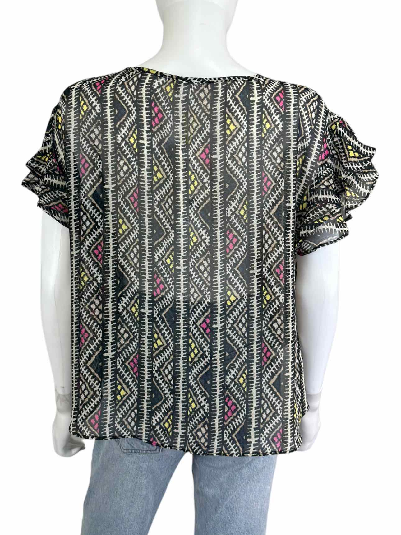 BCBGeneration NWT Black Boho Print Blouse Size S