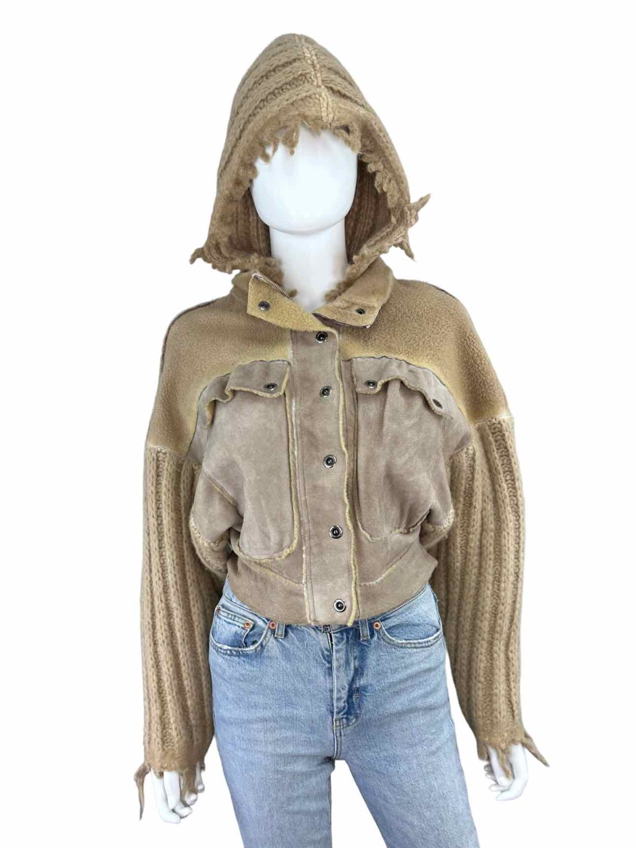 Roncarati NWT Tan Lacoon Bacio Sherling Coat Size 42