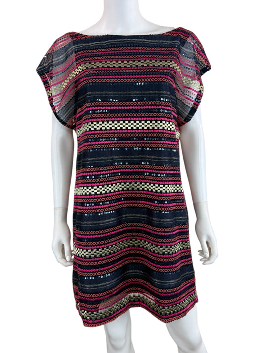 TRINA TURK Multicolor Embroidered & Sequin Mini Dress Size 14