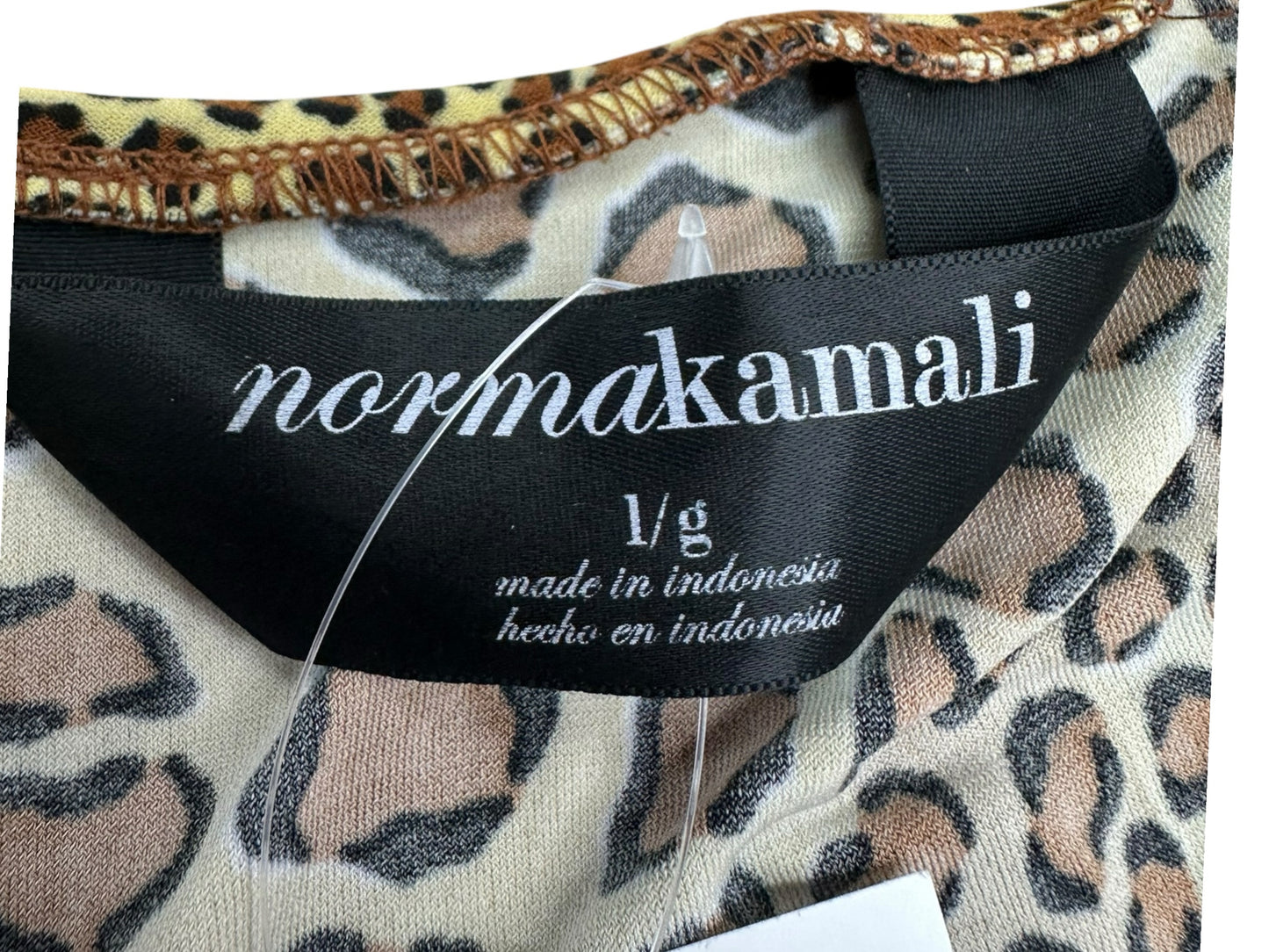 Norma Kamali Brown Leopard Print Knit Top Size L