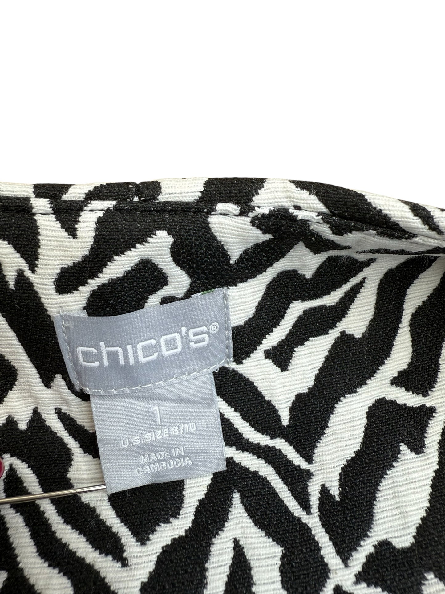 Chico's NWT Zebra Jacquard Topper Coat Size M