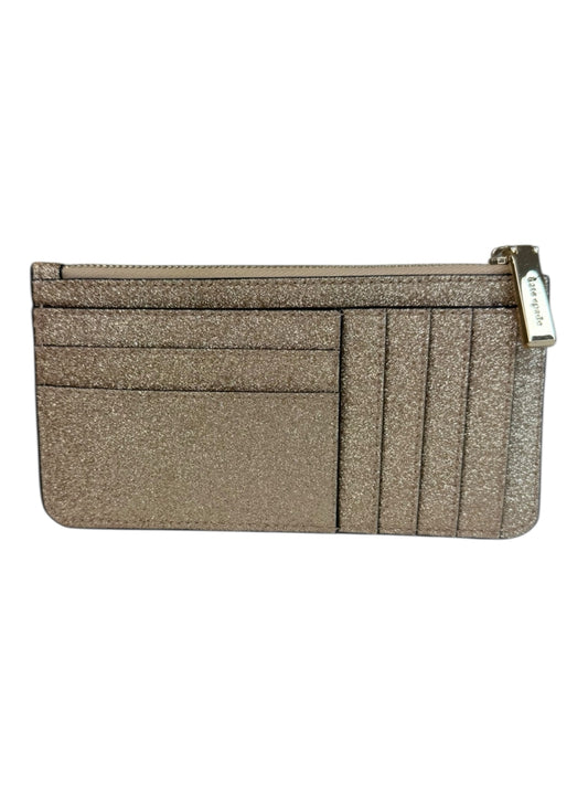 Kate Spade Gold Glitter Large Slim Cardholder Wallet