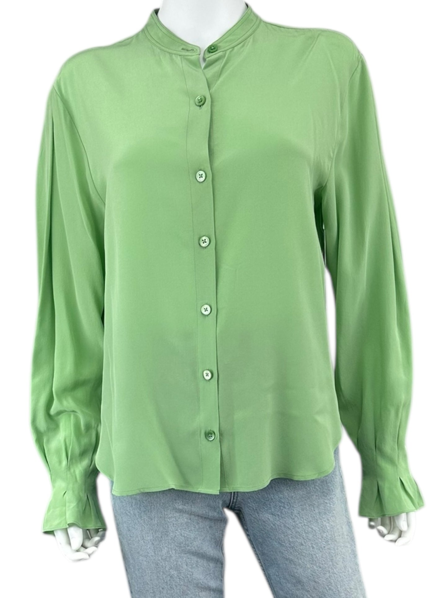 EQUIPMENT Green 100% Silk Button-Down Shirt Size S