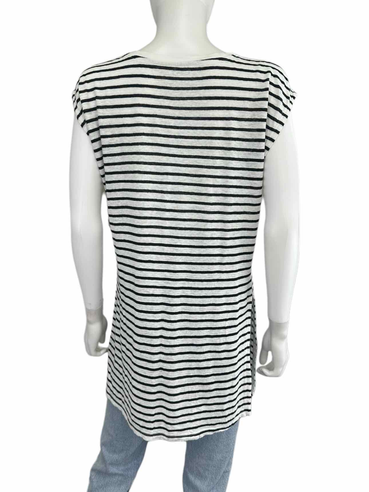 EILEEN FISHER Striped 100% Organic Linen Top Size XS