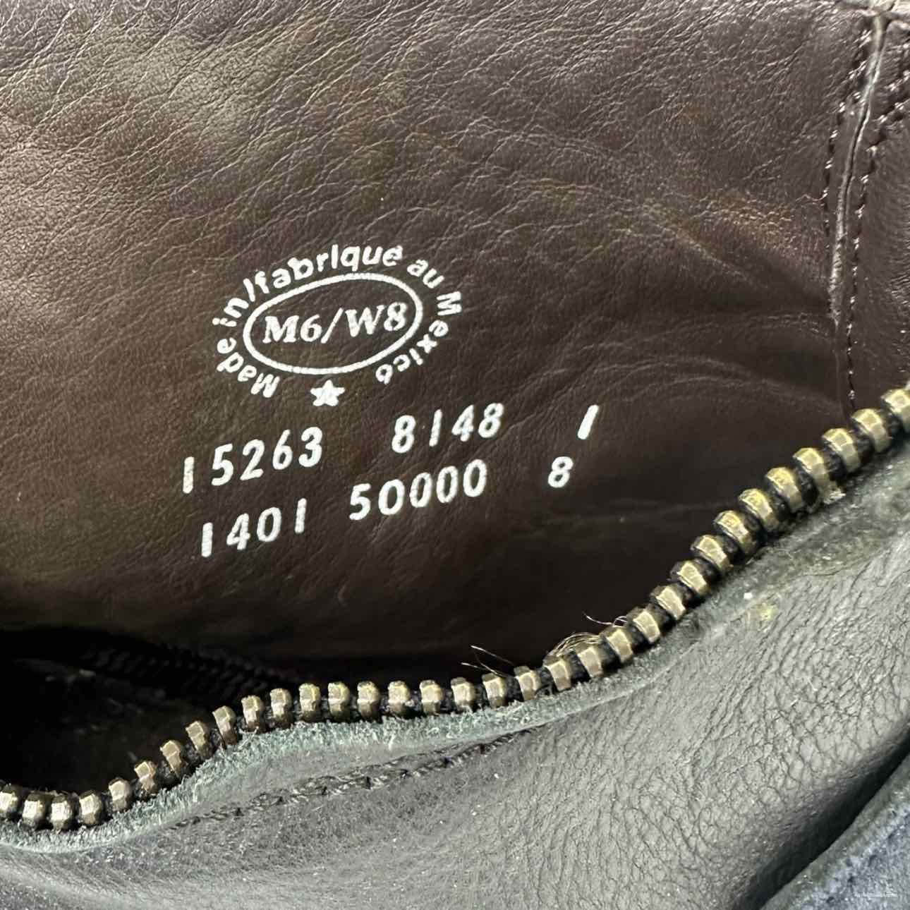 John Fluevog Navy Leather Booties Size 8