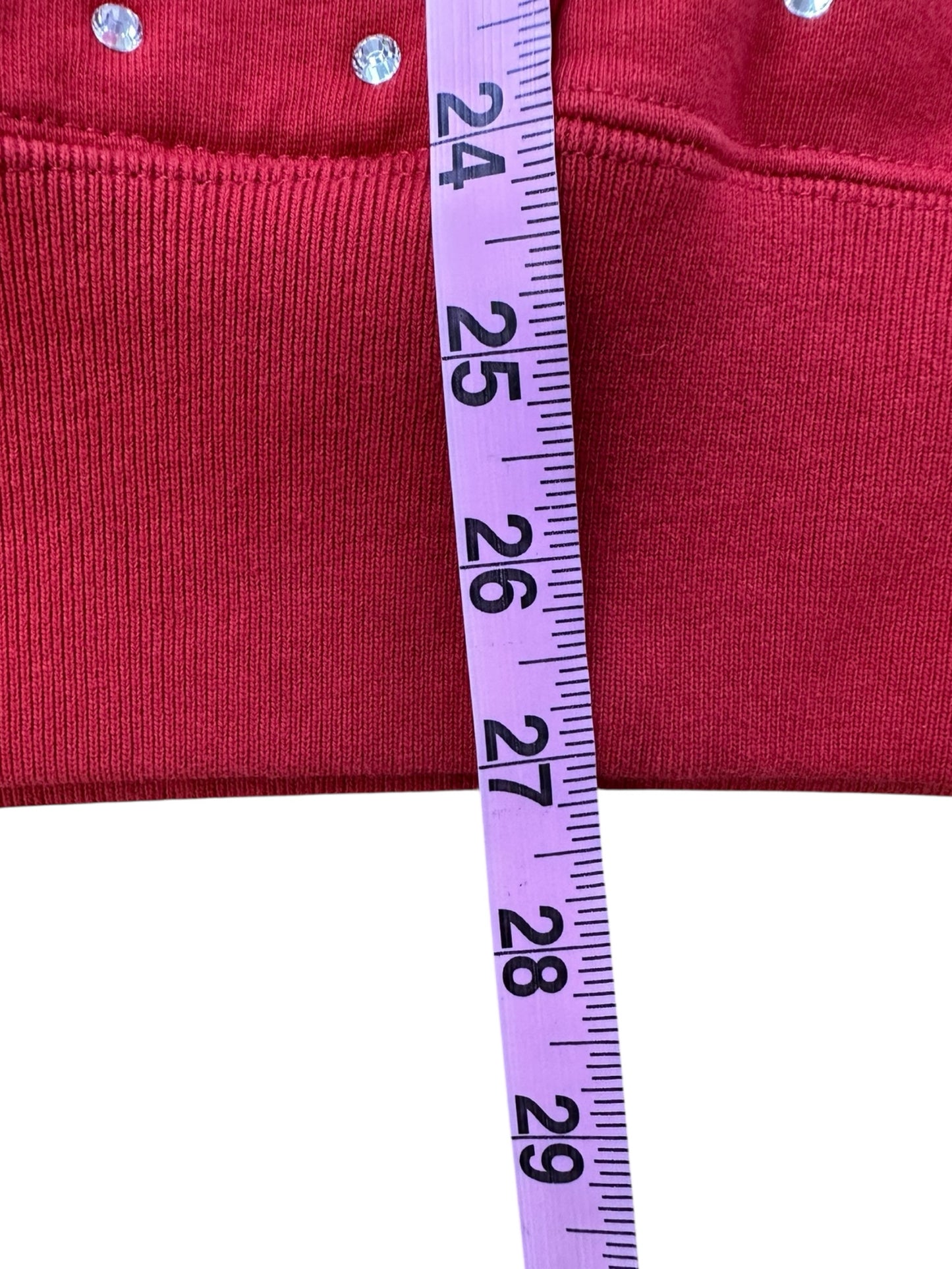 Supreme Red Rhinestone Hoodie Size S