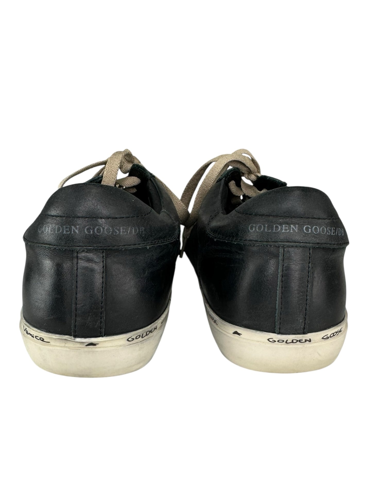 GOLDENGOOSE Black Super-Star Leather Sneakers Size 42