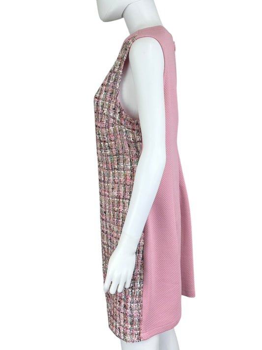 VOY Pink Tweed Shift Dress Size L