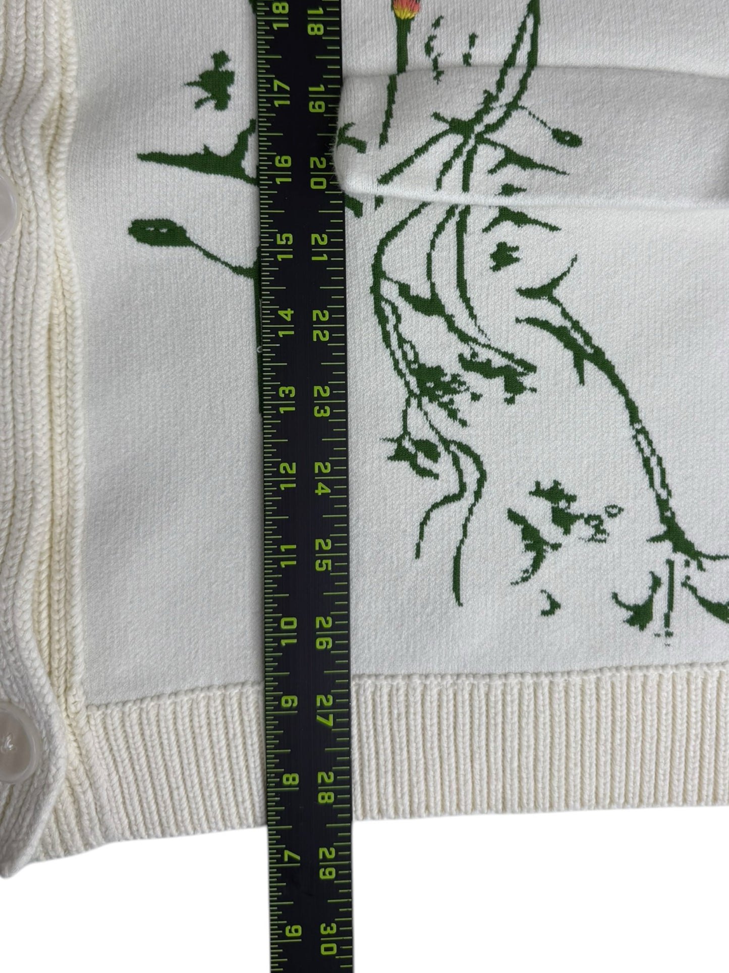 anthropologie Floral Open Front Cardigan Size S