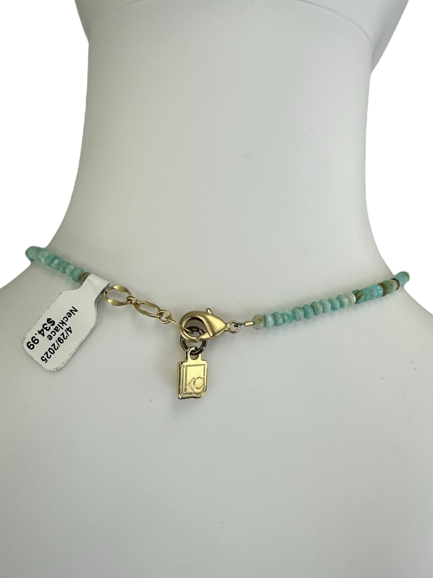 Kori Green Blue Heart Beaded Necklace