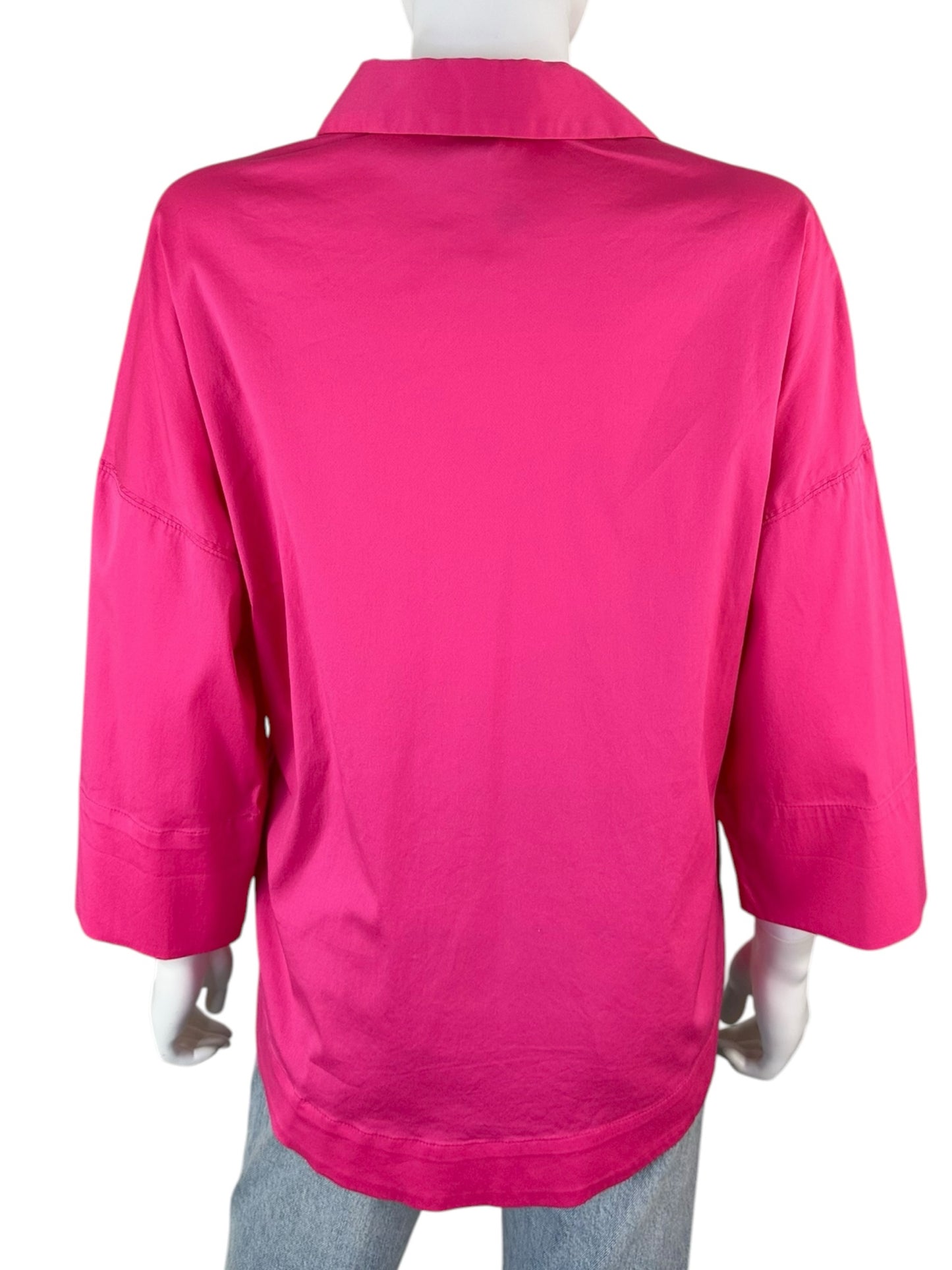Chico's Pink Cotton Popover Top Size M