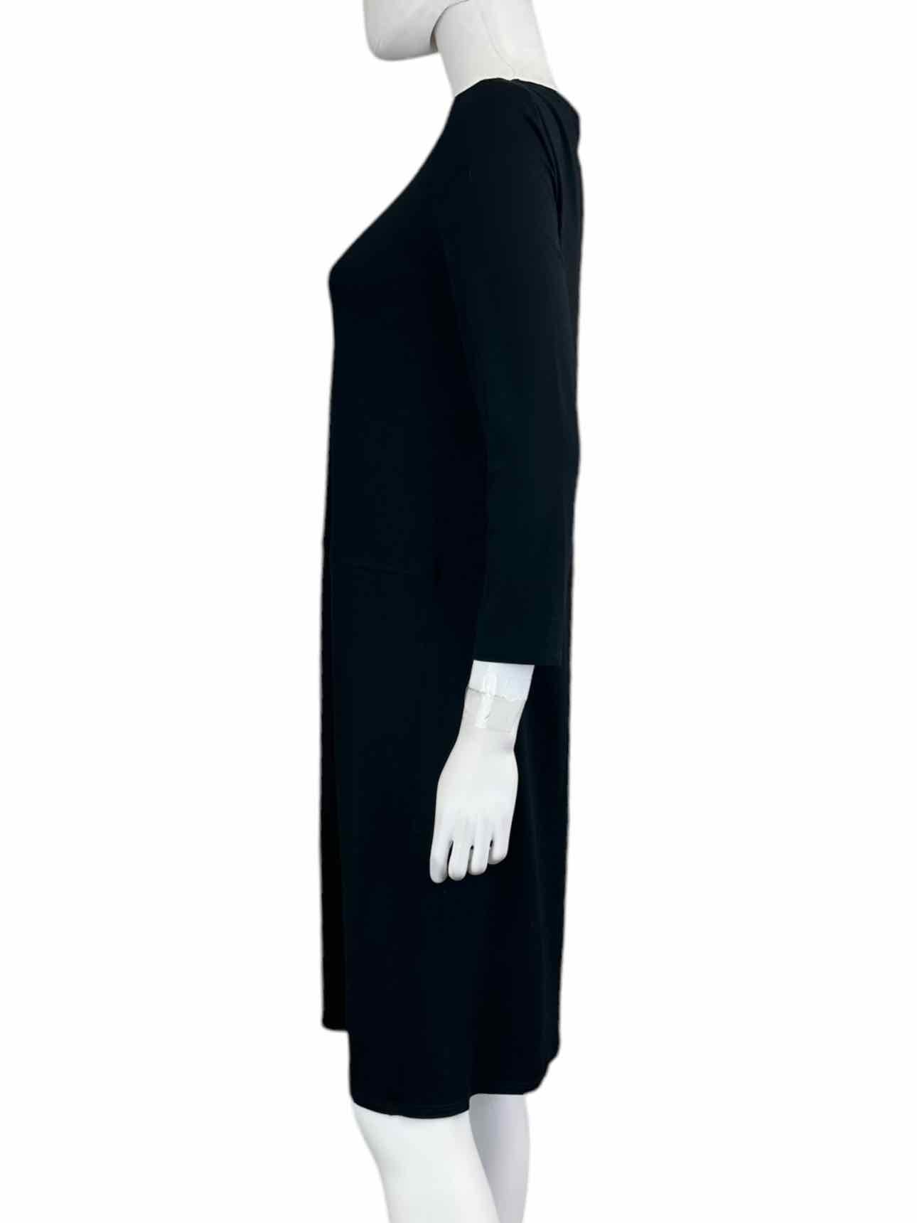 EILEEN FISHER Black Knit Midi Dress Size XS