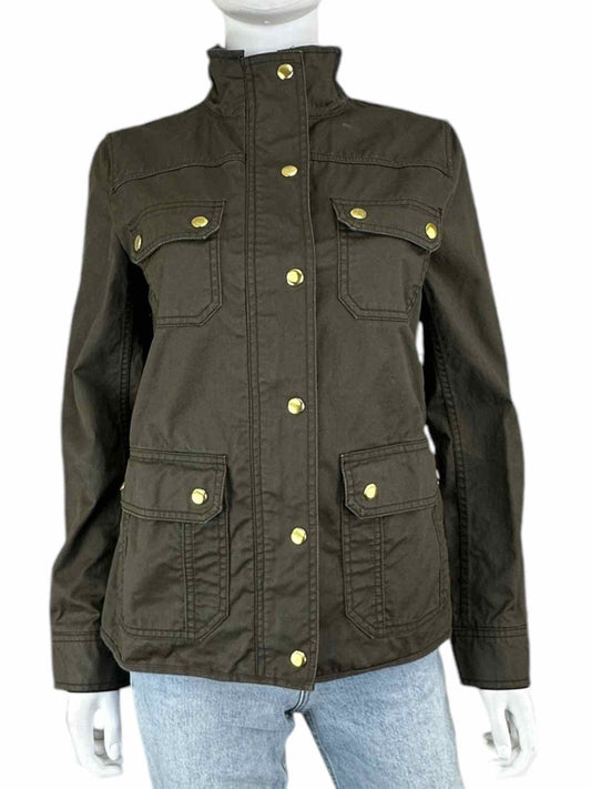 J. Crew Olive Zip-Up Jacket Size S
