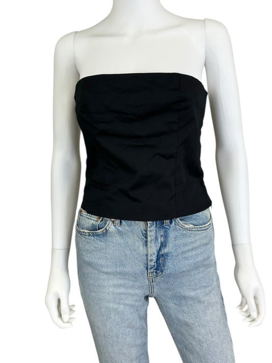 Vintage NWT Black Strapless Blouse Size M