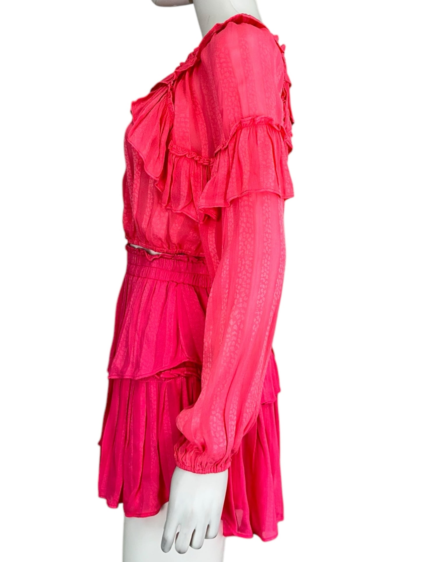 LOVE SHACK FANCY Pink Cropped Blouse Size XS