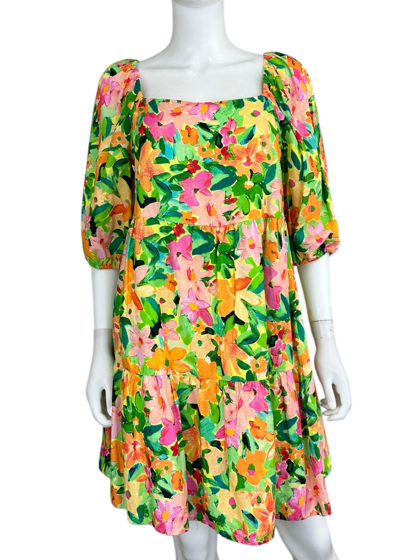 sanctuary NWT Green Floral Linen Sundress Size XS