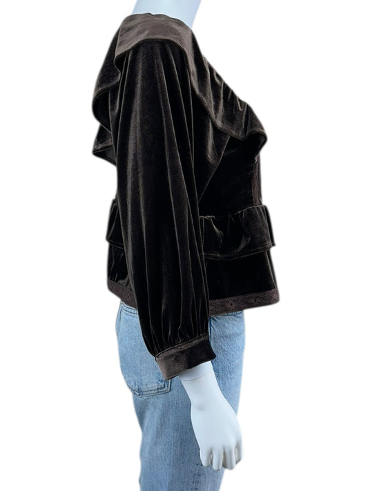 Saltwater Luxe NWT Brown Velvet Cruz Top Size S