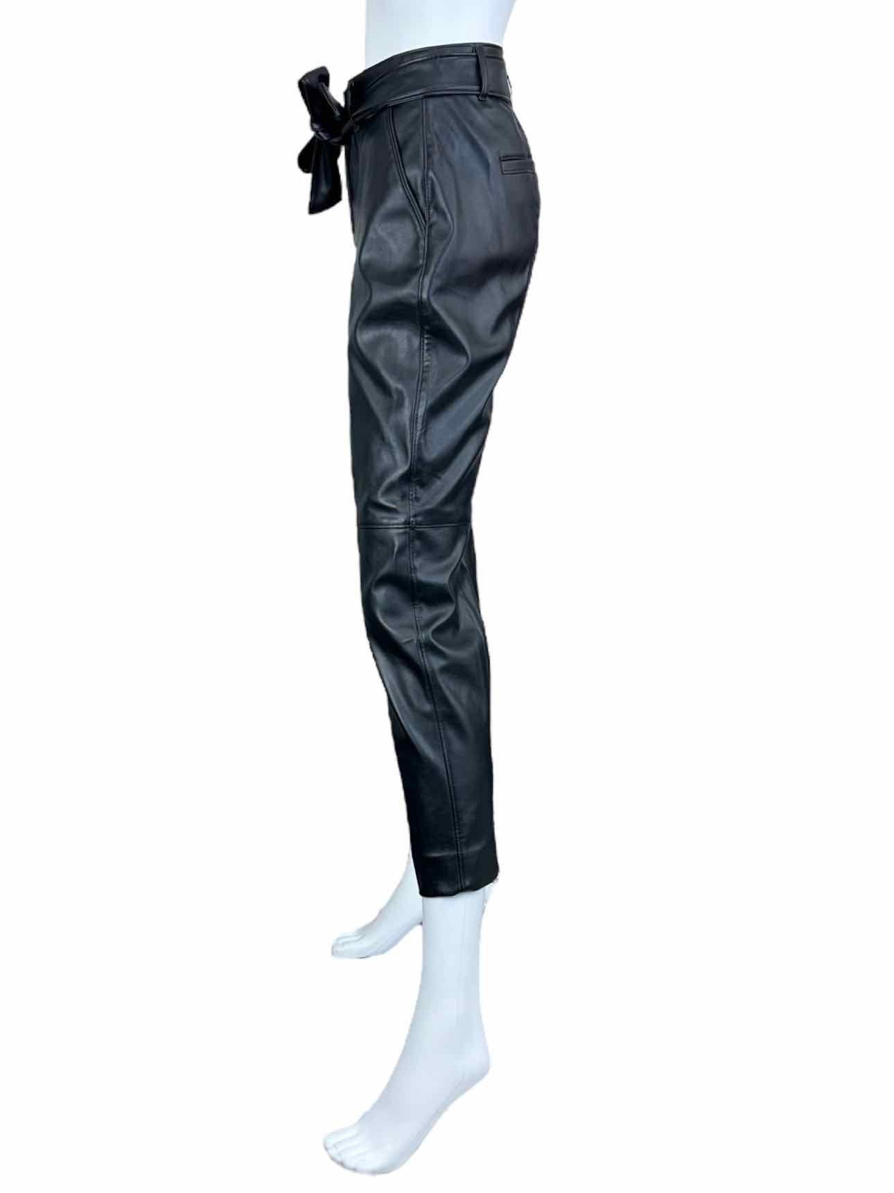White House Black Market Black Vegan Leather Size 4 BASE Pants