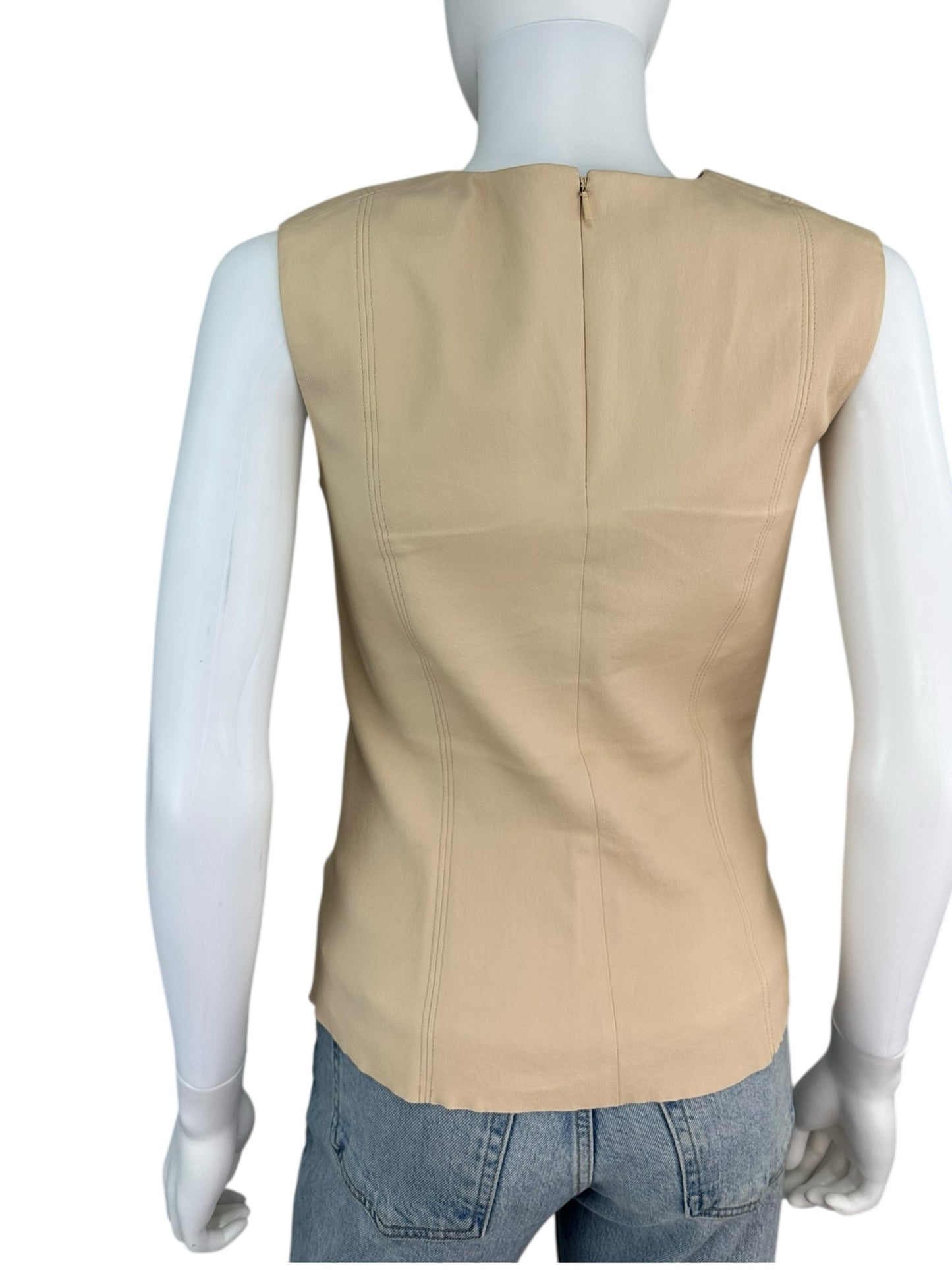 Helmut Lang Beige Lamb Leather Top Size 4