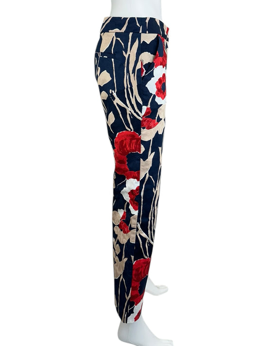 TRINA TURK Navy Floral Print Pants Size 2