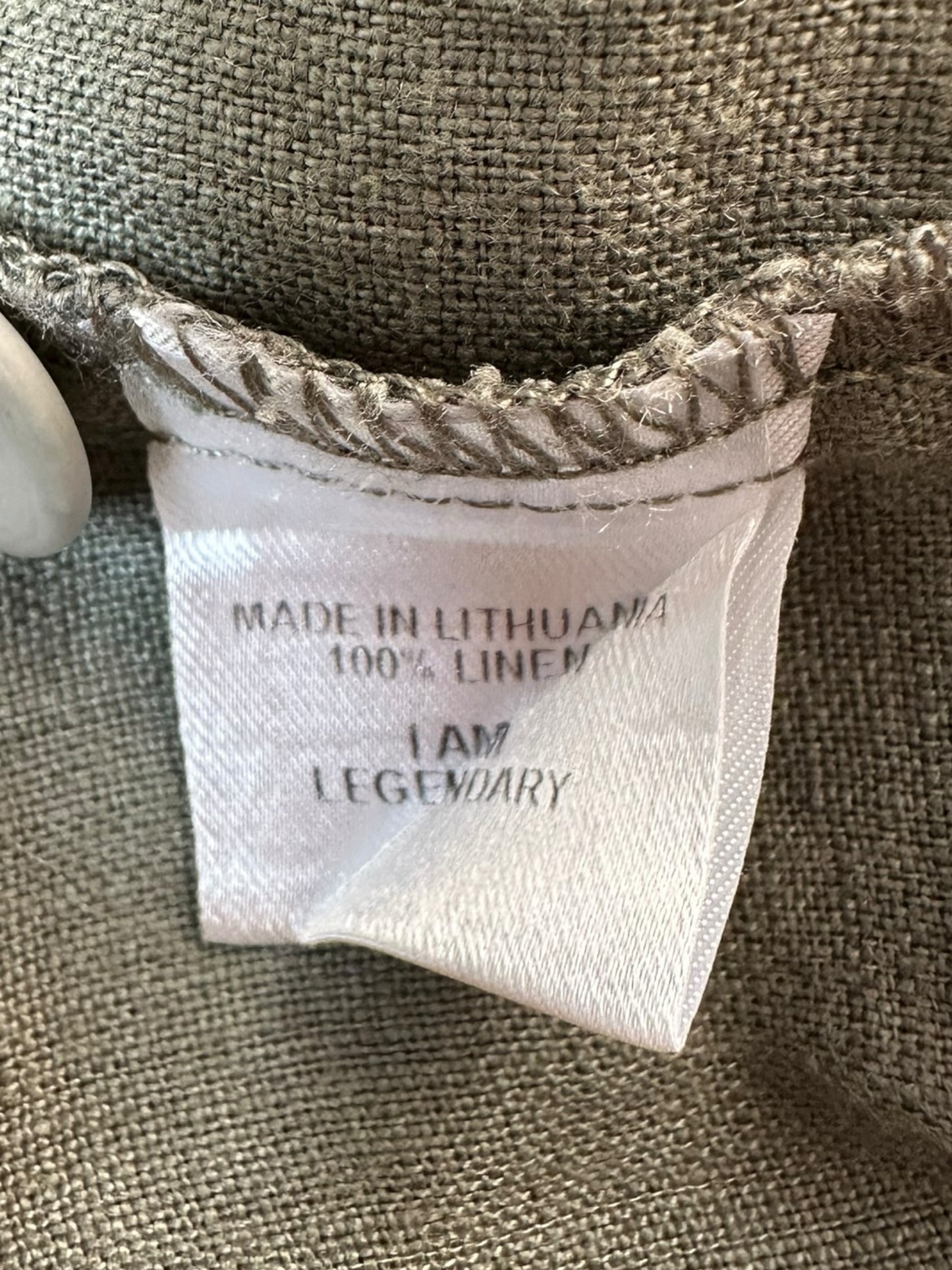 Flax Green 100% Linen Shirt Dress Size L