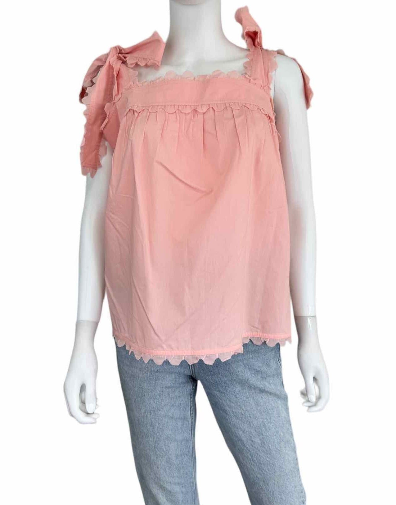 TORY BURCH Pink Scallop Trim Tank Size 10