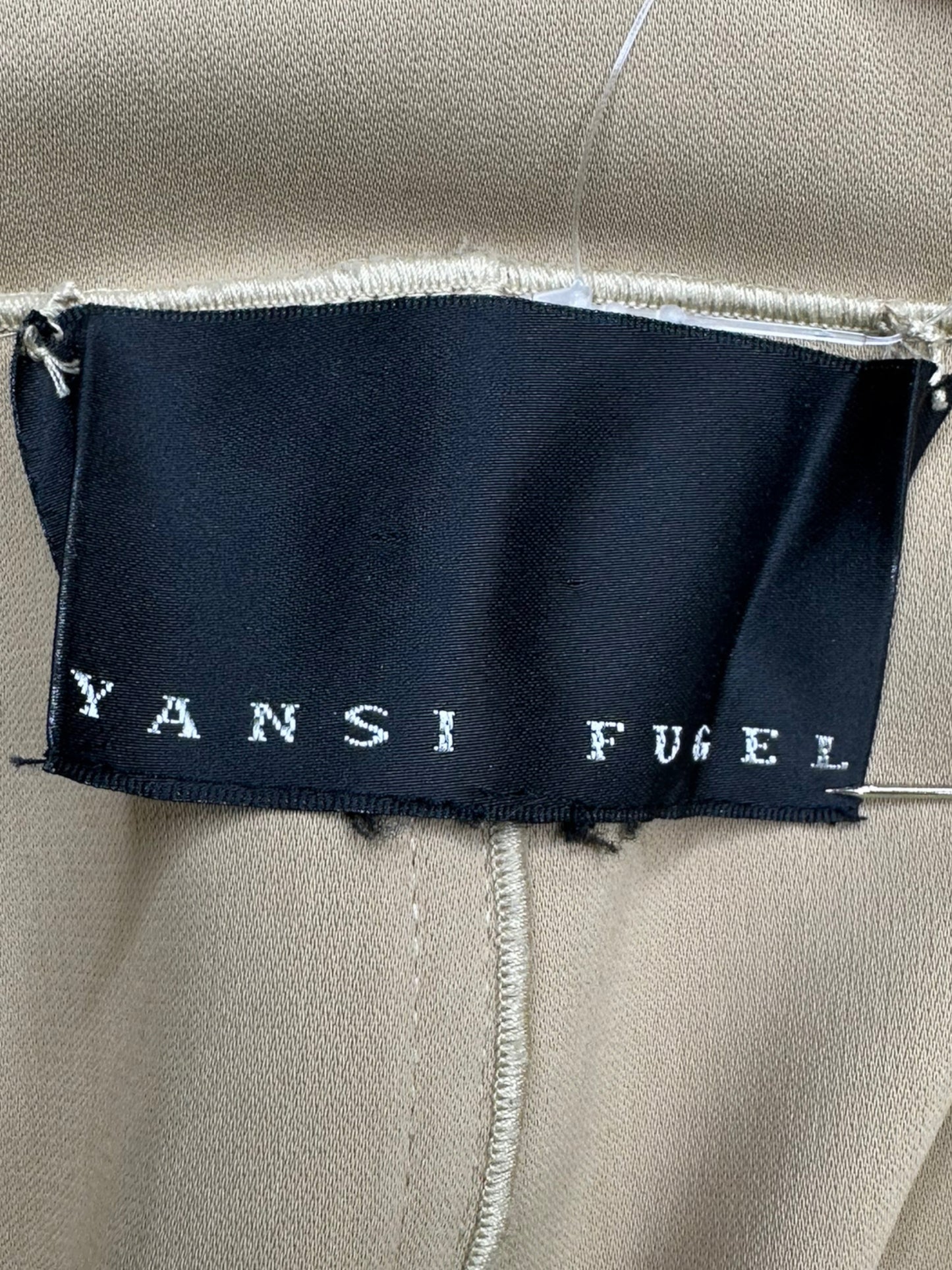 yansi fugel Tan Reversible Vegan Suede Silk Coat Size S
