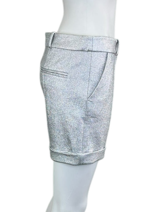 Diane von Furstenberg 100% Silk Metallic Shorts Size 6