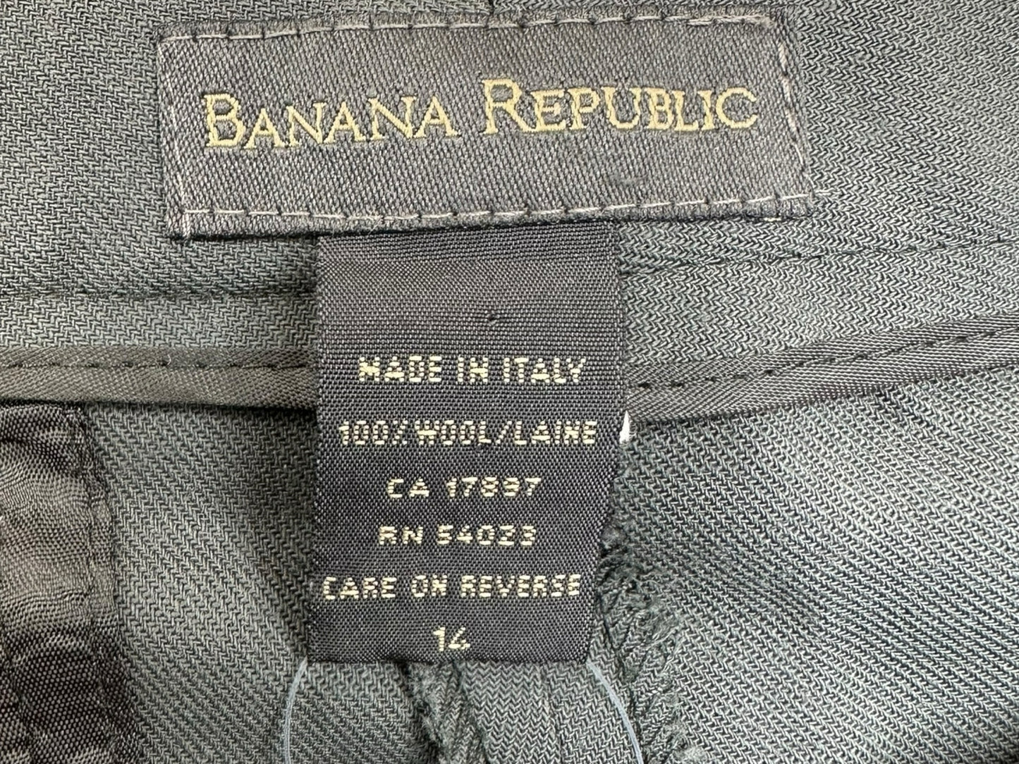 BANANA REPUBLIC Gray 100% Wool Touser Size 14
