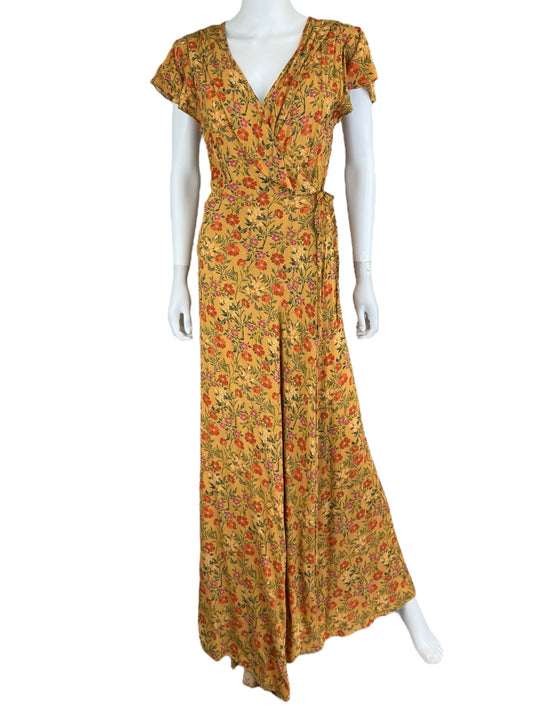 Olivaceous Multicolor Floral Casual Maxi Dress Size M