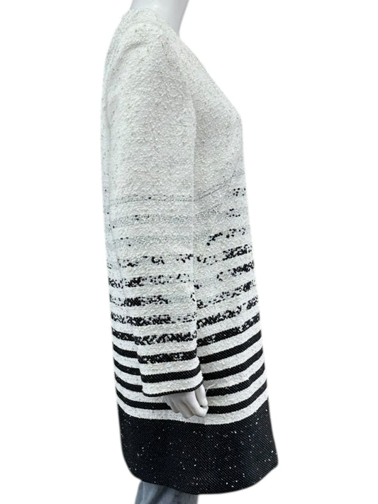 MILLY White Striped Tweed Coat Size 10