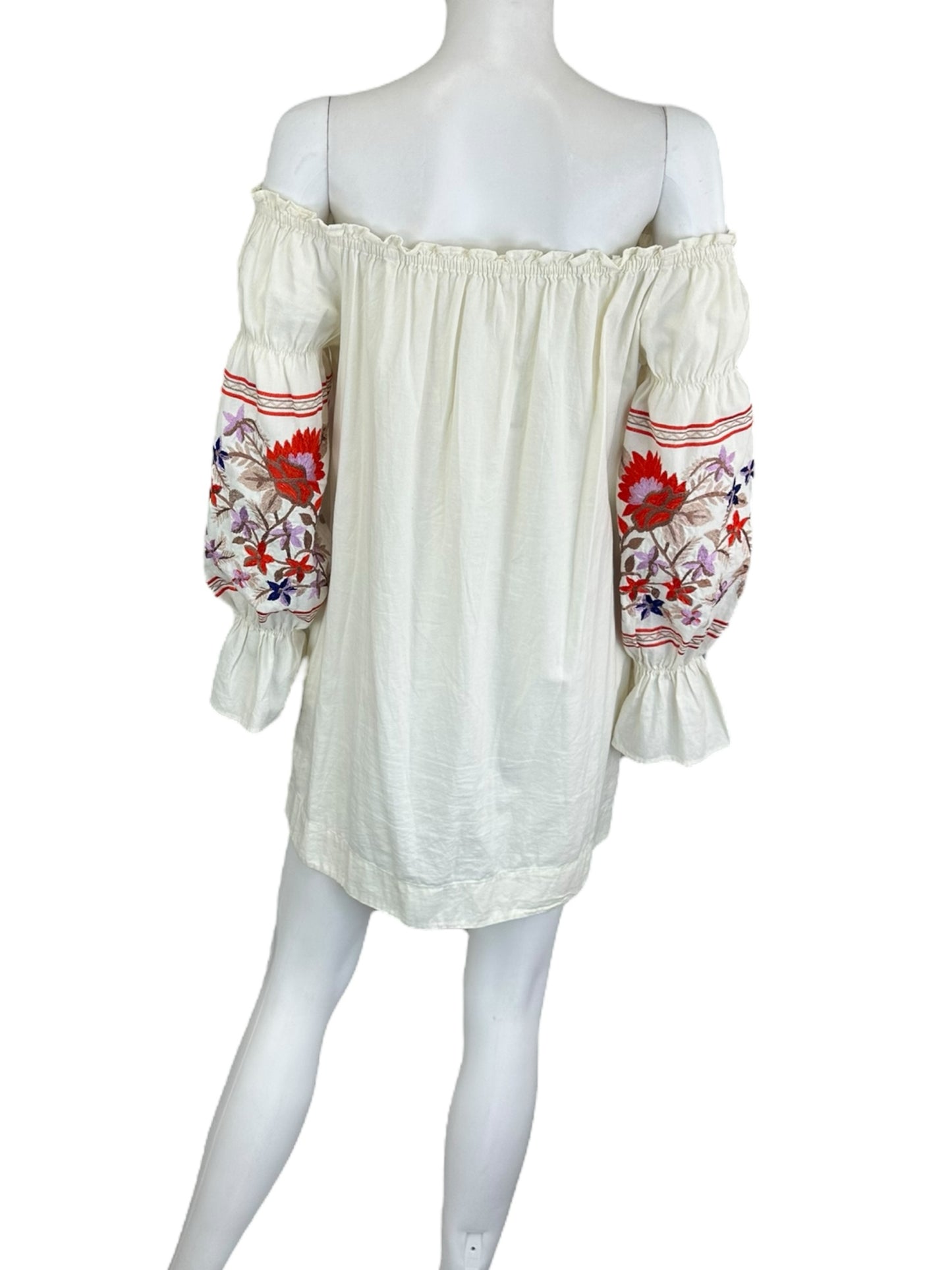 Free People White and Floral Multicolor Casual Dress Size S