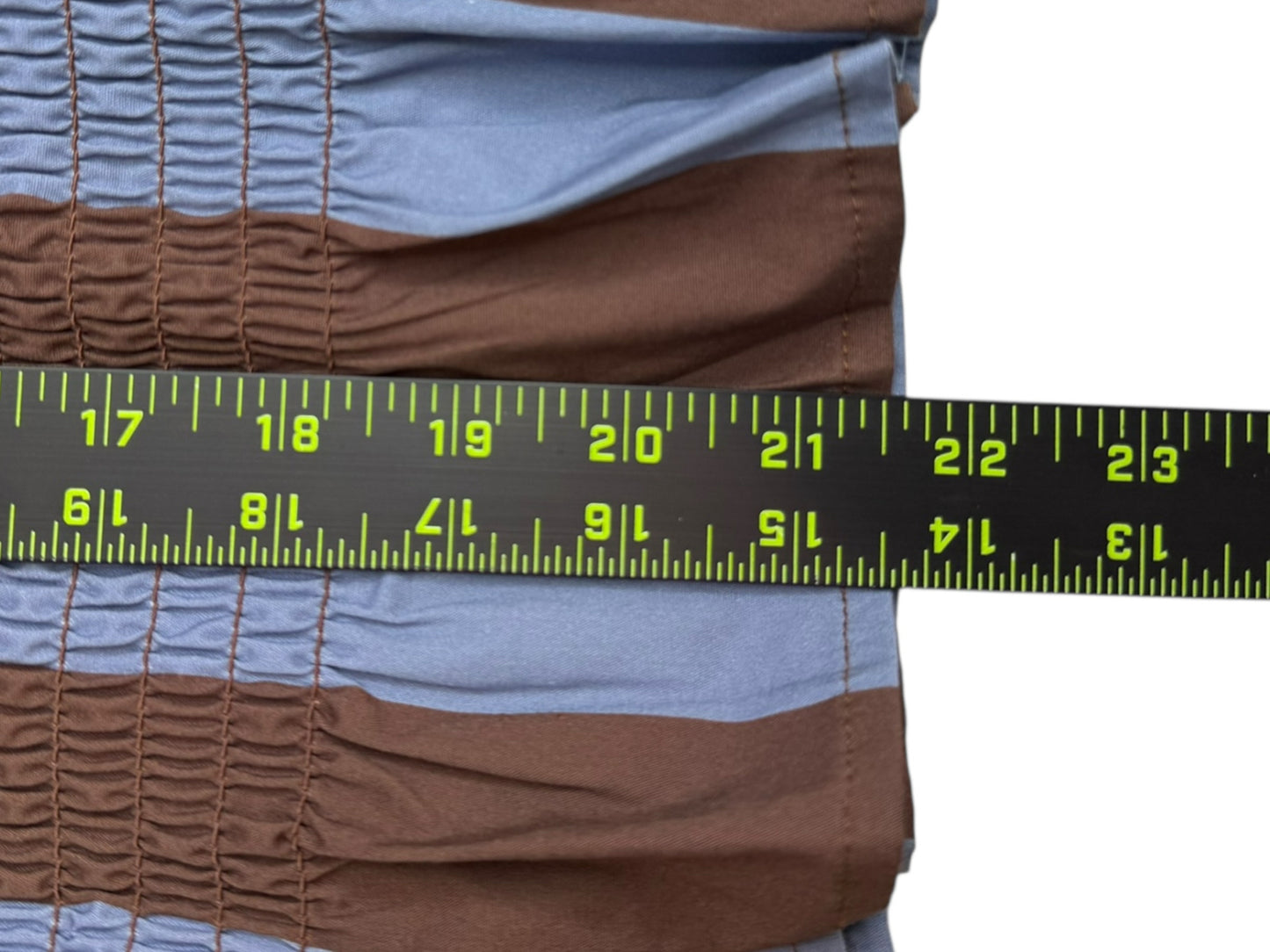 MIND TRAVELER NWT Brown Striped Smocked Chia Blouse Size L