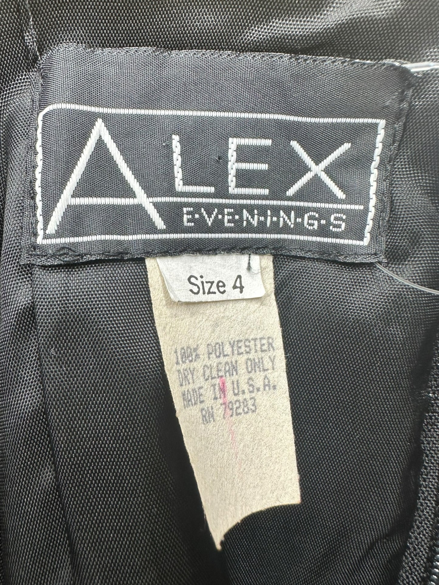 ALEX EVENINGS Black and Gold Mini Dress Size 4