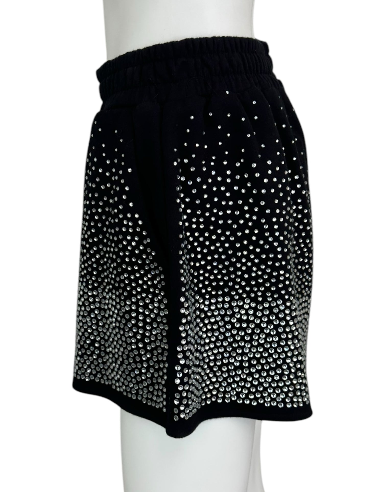 Queen of Sparkles Black Rhinestone Two Piece Set Size XS
