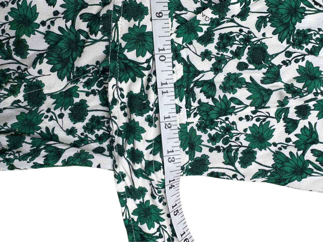 GANNI Green Floral Print Wrap Dress Size S