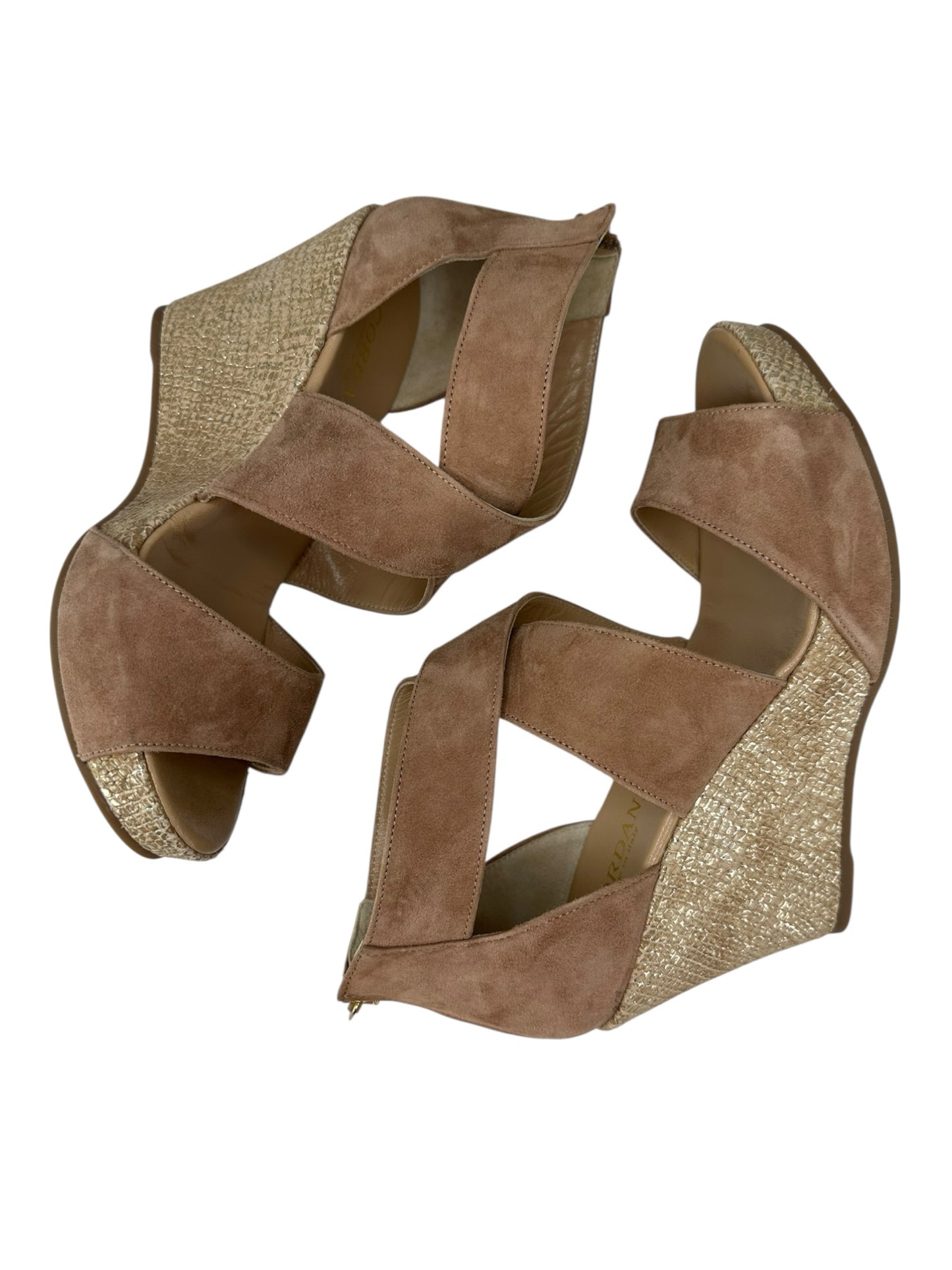 CORDANI Brown Suede Shimmer RAVI Platform Sandal Size 39