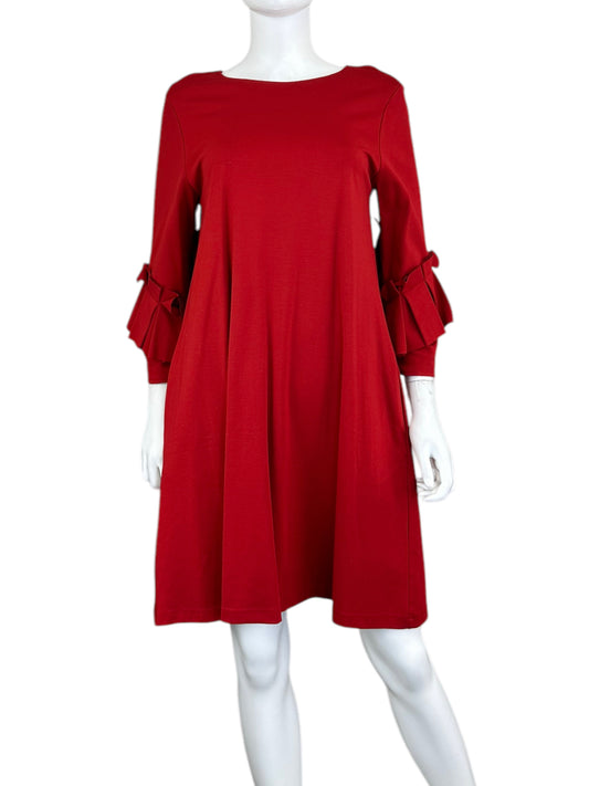 KATHERINE BARCLAY Red Knit Mini Dress Size M