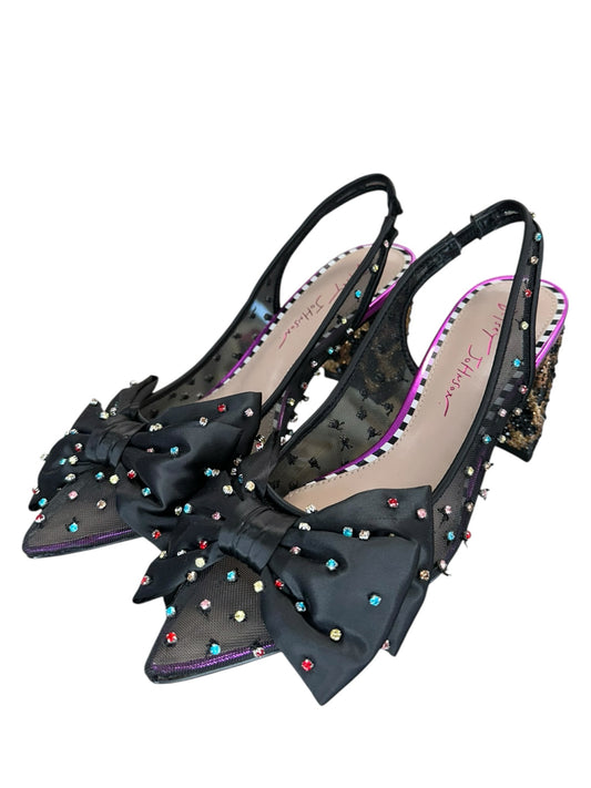 Betsy Johnson NWOT Black Rhinestone Dafney Pointed-Toe Slingback Pumps Size 7
