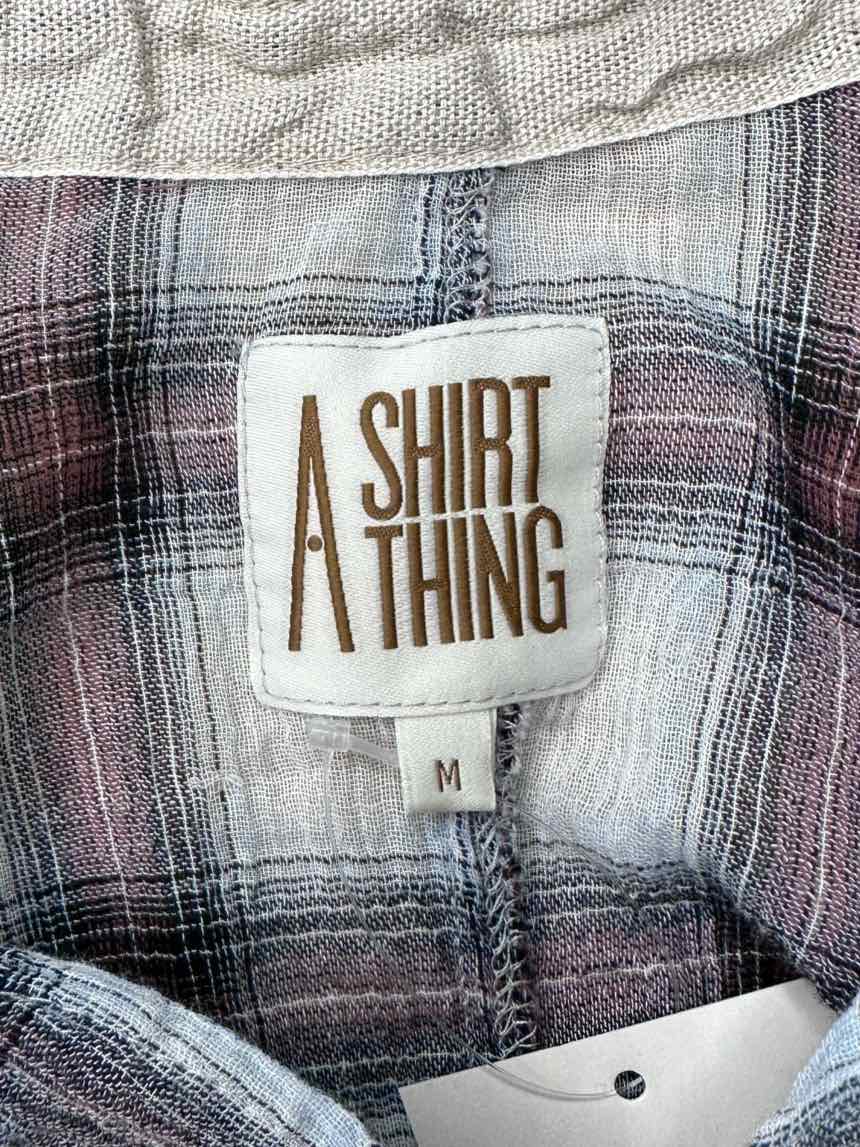A SHIRT THING Plaid Blouse Size M