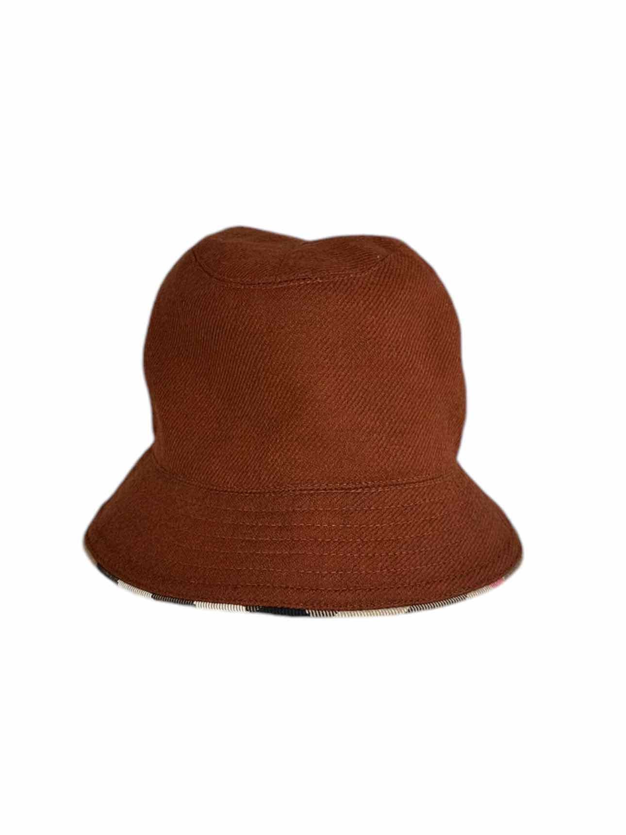 BURBERRY Burnt Orange Wool Bucket Hat Size M