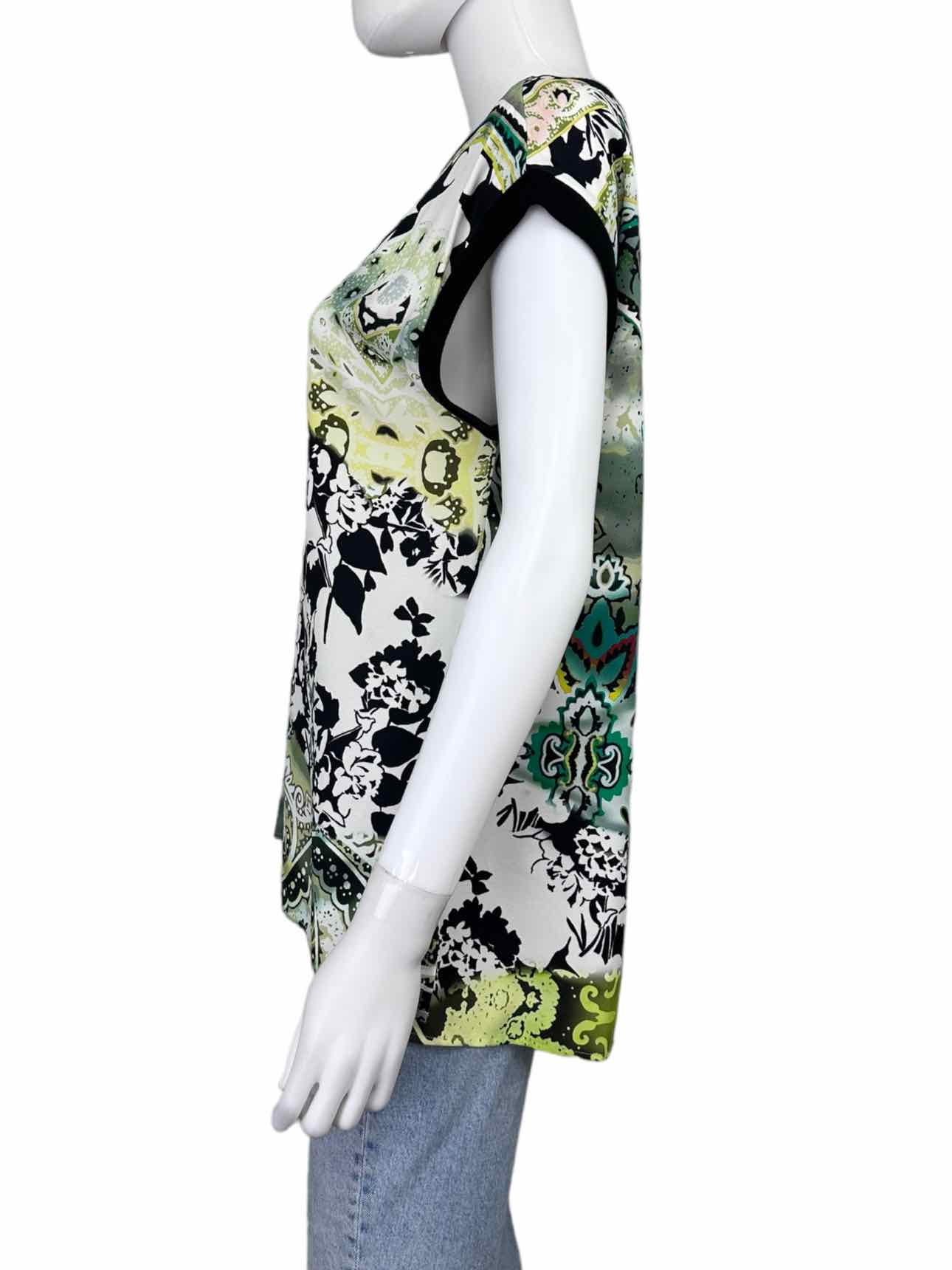ETRO Green Paisley Print Popover Top Size 42