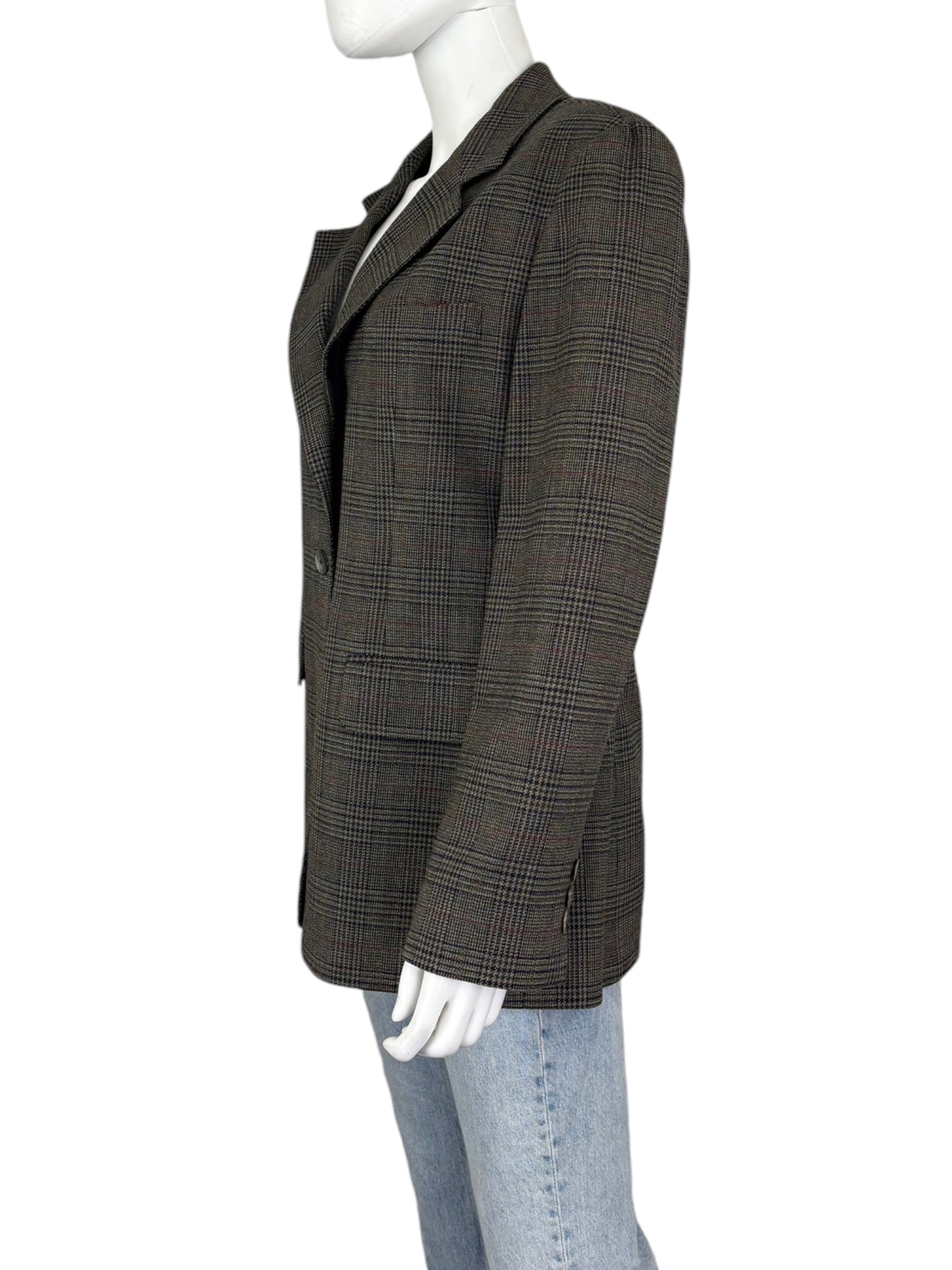 Corbin Collection Grey Plaid Blazer Size 10