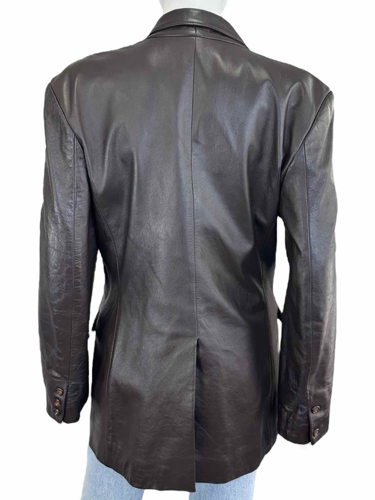 Tasha Polozzi Vintage Brown Leather Jacket Size 8