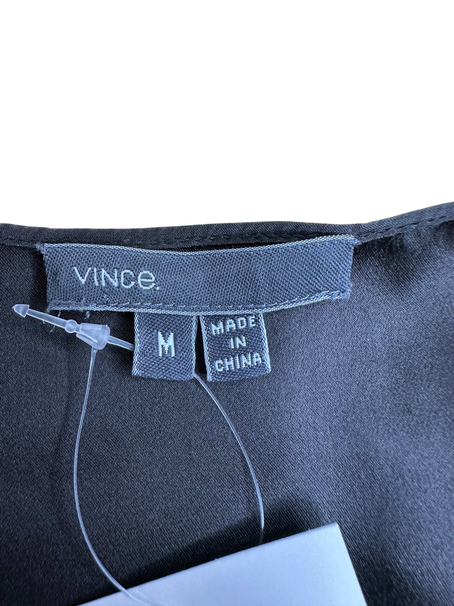 vince. 100% Silk Gunmetal Blouse Size M